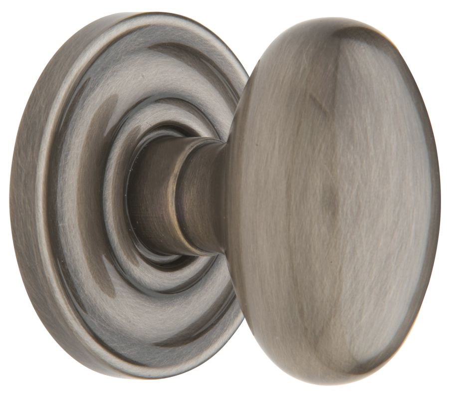 Baldwin 5425151PRIV Antique Nickel Egg Privacy Door Knob Set with