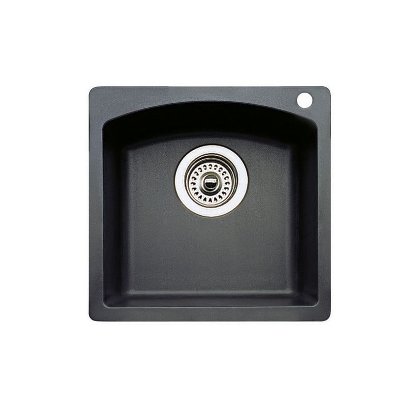 Blanco BLA440204 Anthracite Diamond Single Basin Silgranit II Bar Sink ...