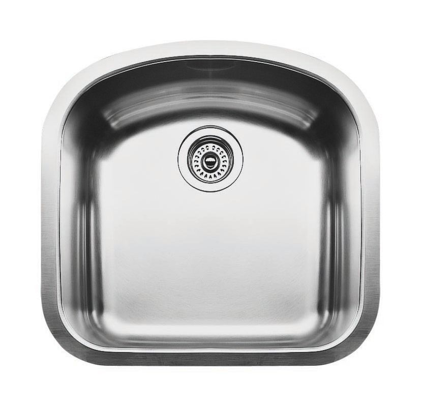 Blanco 440164 Satin Polished Wave Single Basin Stainless Steel Kitchen ...