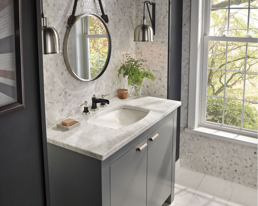 brizo 65360lf lhp installed faucet in luxe nickel matte black 12