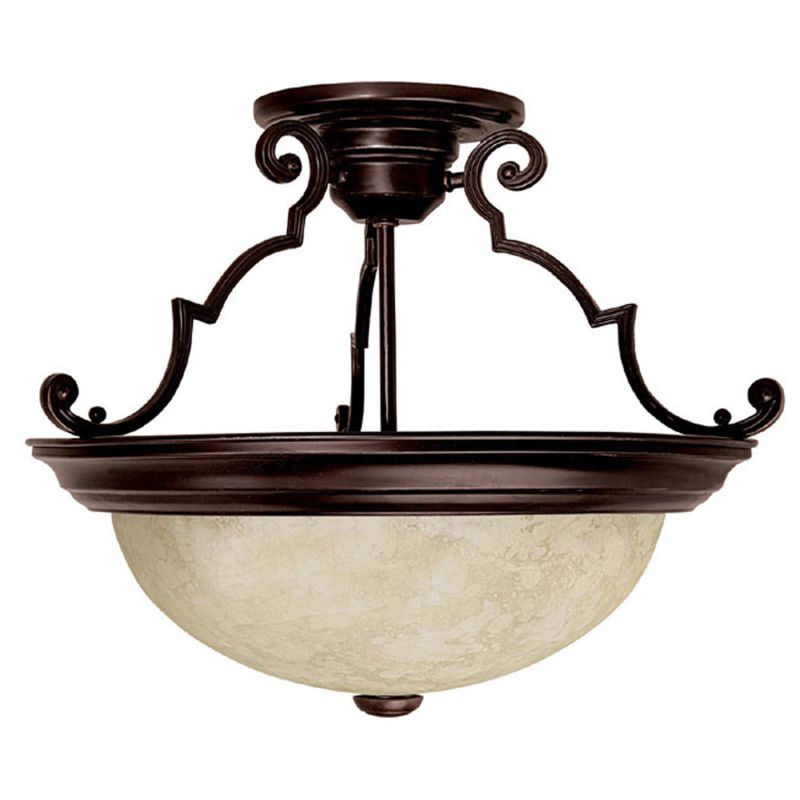 Capital Lighting 2737MZ Mediterranean Bronze 3 Light SemiFlush Ceiling