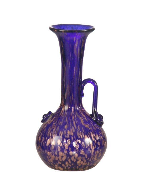 Dale Tiffany DAG500182 Glass Cobalt Gold Decanter Favrile Vase with