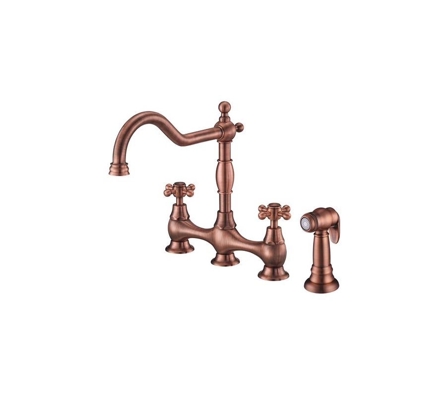 Danze D404557AC Antique Copper Kitchen Faucet Includes Metal Side