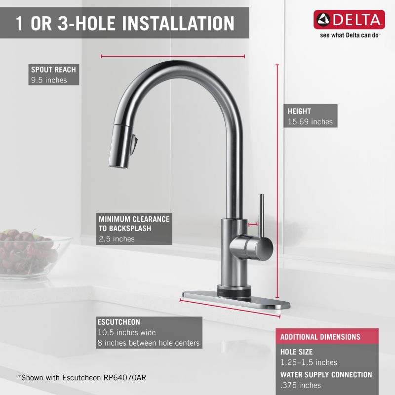 9159TBLDST in Matte Black by Delta