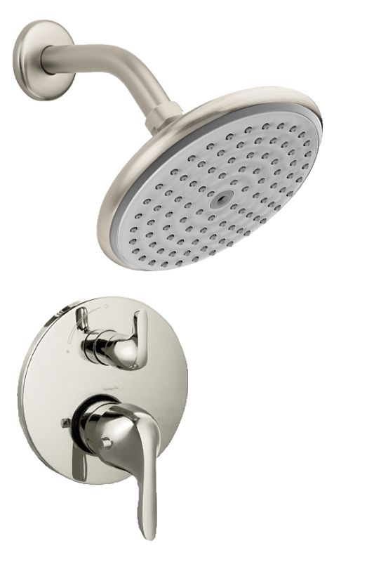 Hansgrohe Brushed Nickel E Shower Faucet with Thermostatic / Volume