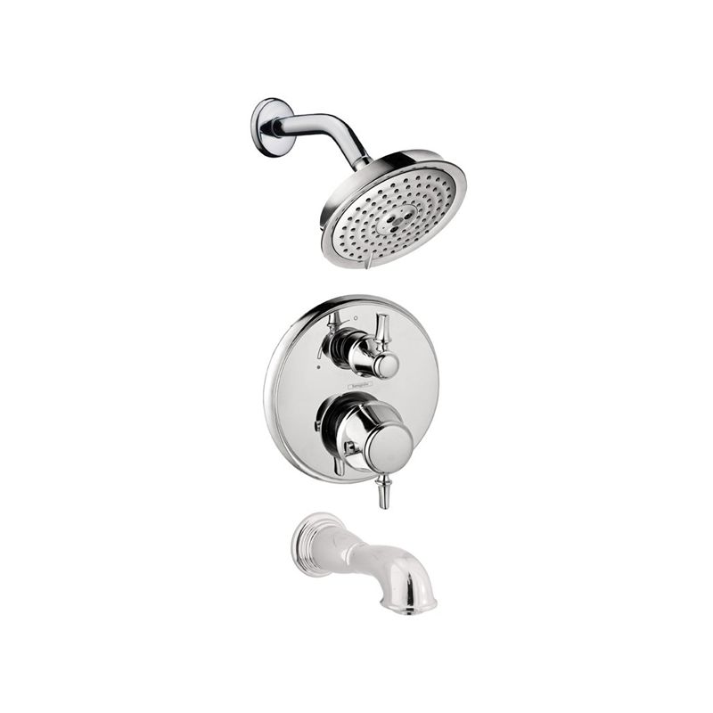 Hansgrohe Chrome C Tub and Shower Valve Trim with Thermostatic / Volume