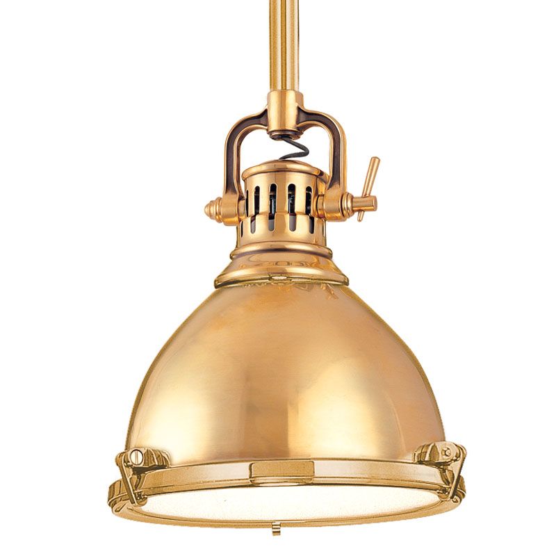 Hudson Valley Lighting 2210AGB Aged Brass Pelham 1 Light Cast Brass