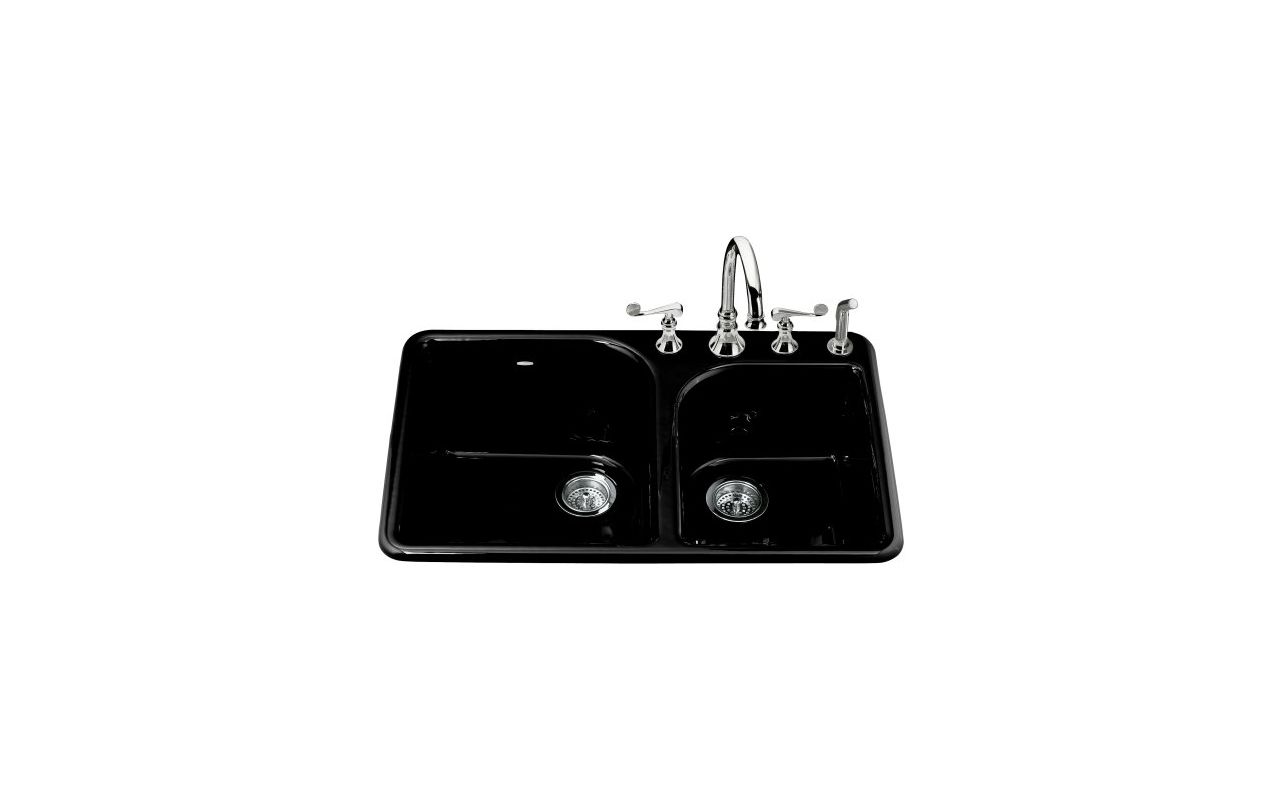 Kohler K593247 Black Executive Chef 33" Double Basin TopMount