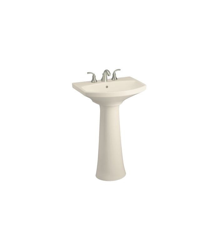 Kohler k2362447 Almond Cimarron pedestal lavatory with 4" centers