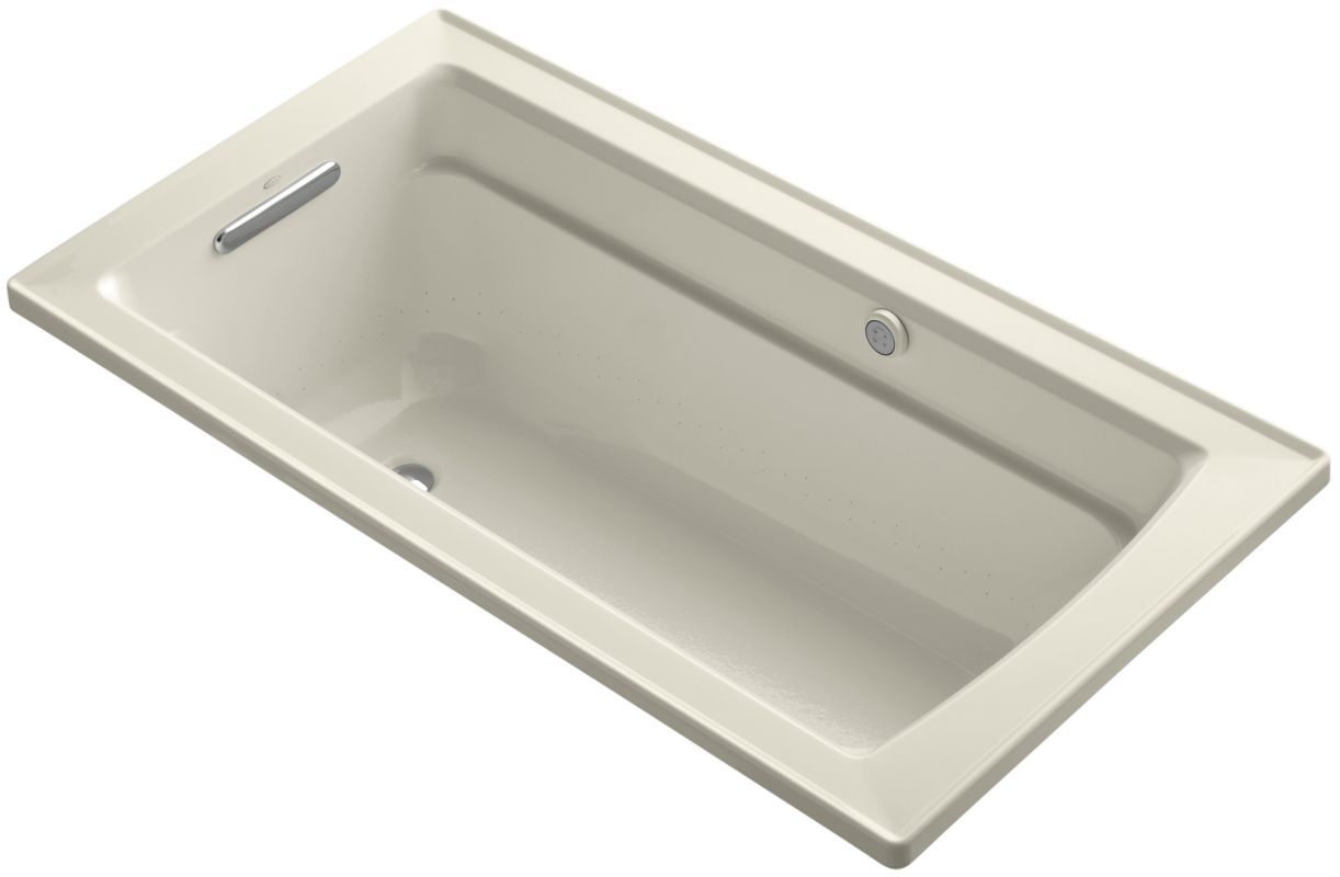 Kohler K1122G47 Almond Archer Collection 60" Drop In Airpool Bath