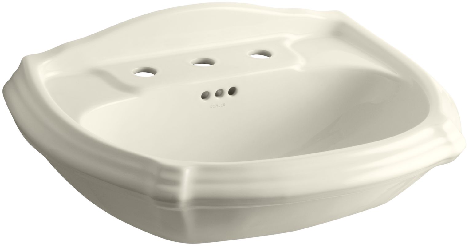 Kohler K2222847 Almond Portrait 22" Pedestal Bathroom Sink with 3