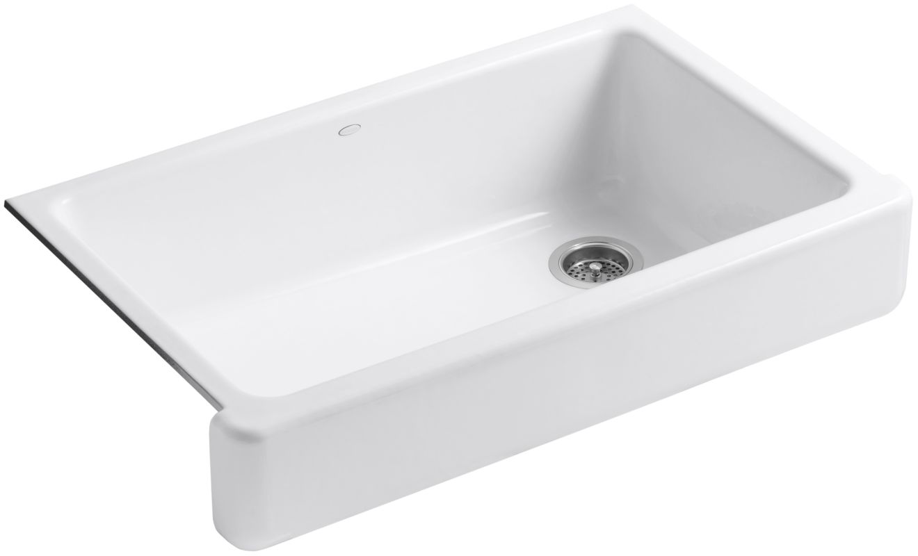... Iron Kitchen Sink with Self-Trimming Apron Front - FaucetDirect.com