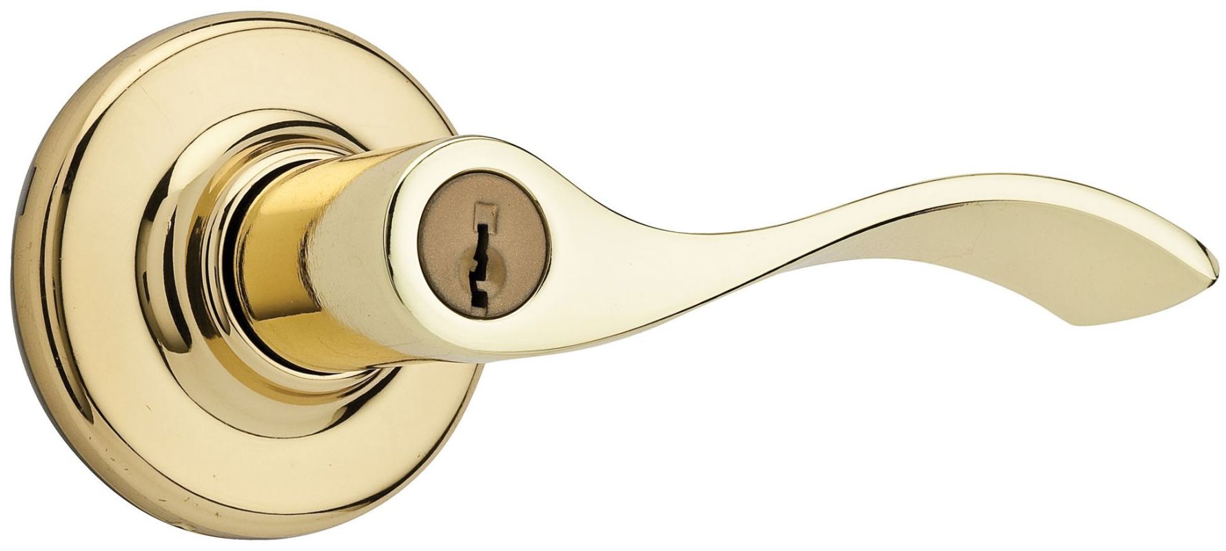 Kwikset 405BL3V1 Polished Brass Balboa Reversible Entrance Door