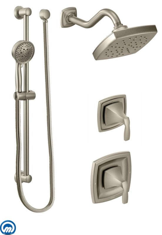 Moen 435BN Brushed Nickel Pressure Balanced Shower System with Rain