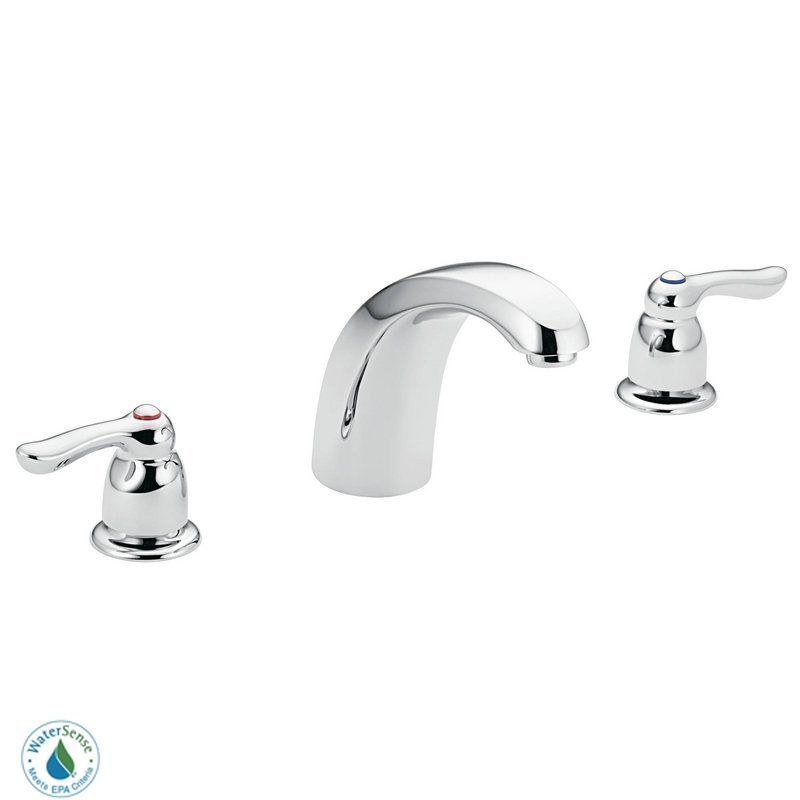 Moen 8924 Chrome Double Handle Widespread Bathroom Faucet