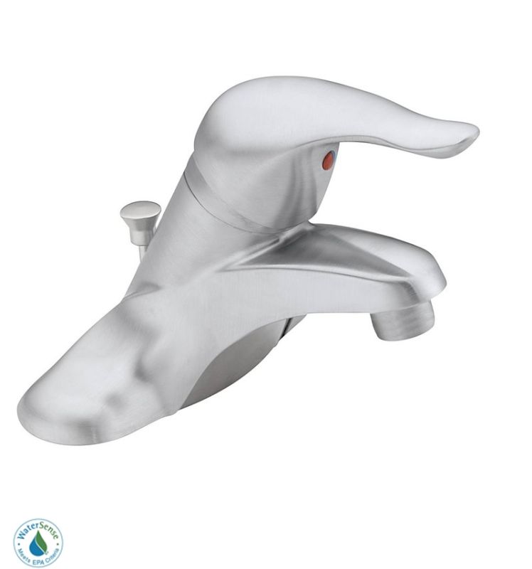 Moen L4621BC Brushed Chrome Single Handle Centerset Bathroom Faucet