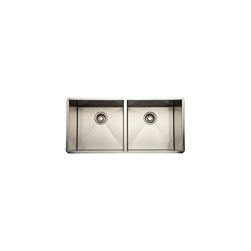 Rohl RSS3516SB Brushed Stainless 35" 50/50 Stainless Steel Double Basin