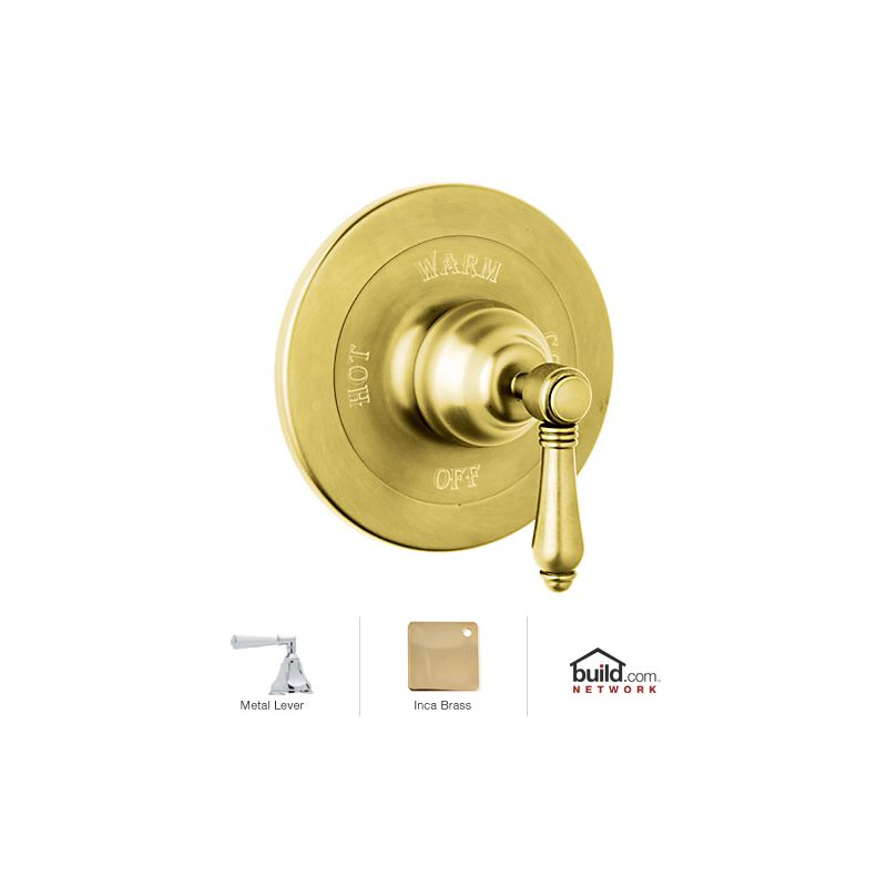 Rohl A1400LHIB Inca Brass Country Bath Shower Valve Trim (Trim Only) with Hex Metal Lever Handle