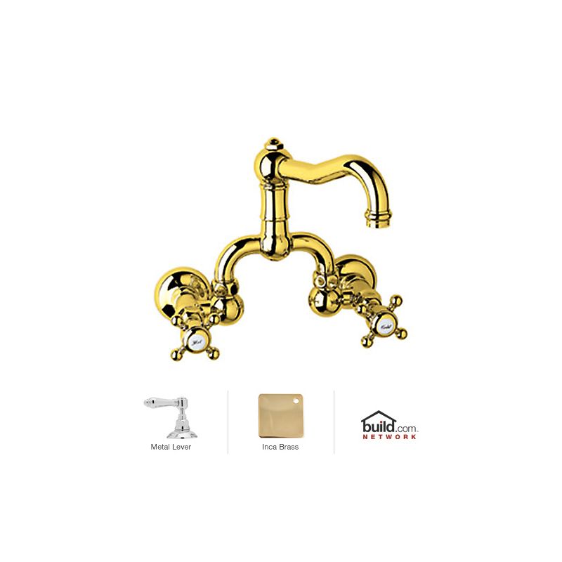 Rohl A1418LMIB2 Inca Brass Country Bath Wall Mounted Bathroom Faucet