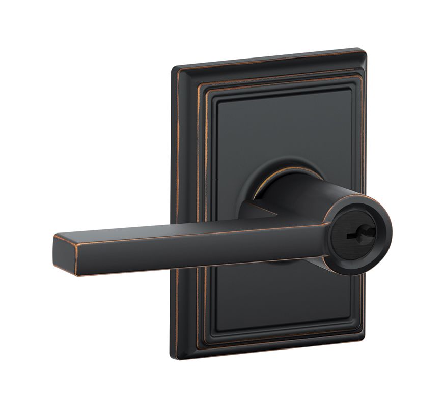 Schlage F51ALAT716ADD Aged Bronze Latitude Single Cylinder Keyed Entry
