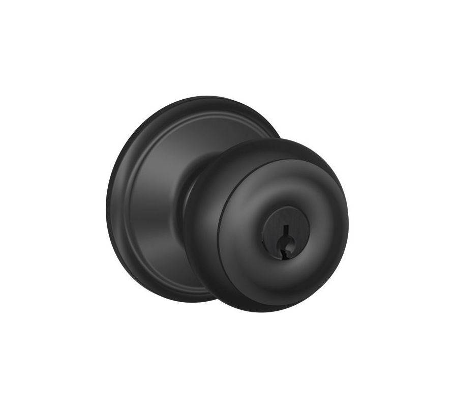 Schlage F51AGEO622 Matte Black Keyed Entry F51A Panic Proof