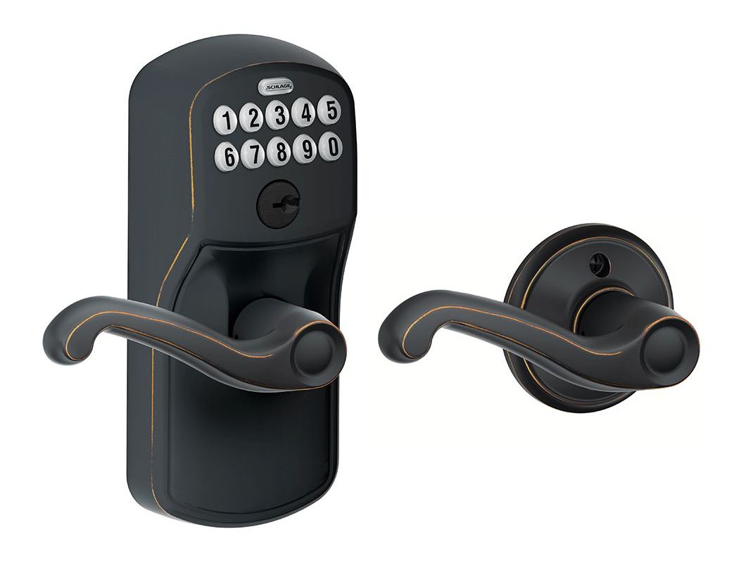 Schlage FE575PLY716FLA Aged Bronze Plymouth Keypad Entry with Auto Lock