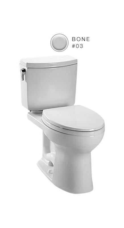 Toto CST454CUFG#03 Bone Drake II 1 GPF Two Piece Elongated Toilet with ...