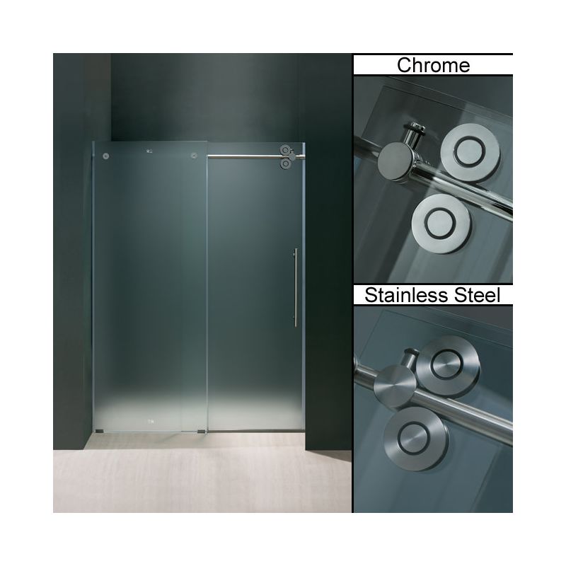 Vigo VG6041CHMT7274L Frosted Glass / Chrome 72" Frameless Shower Door