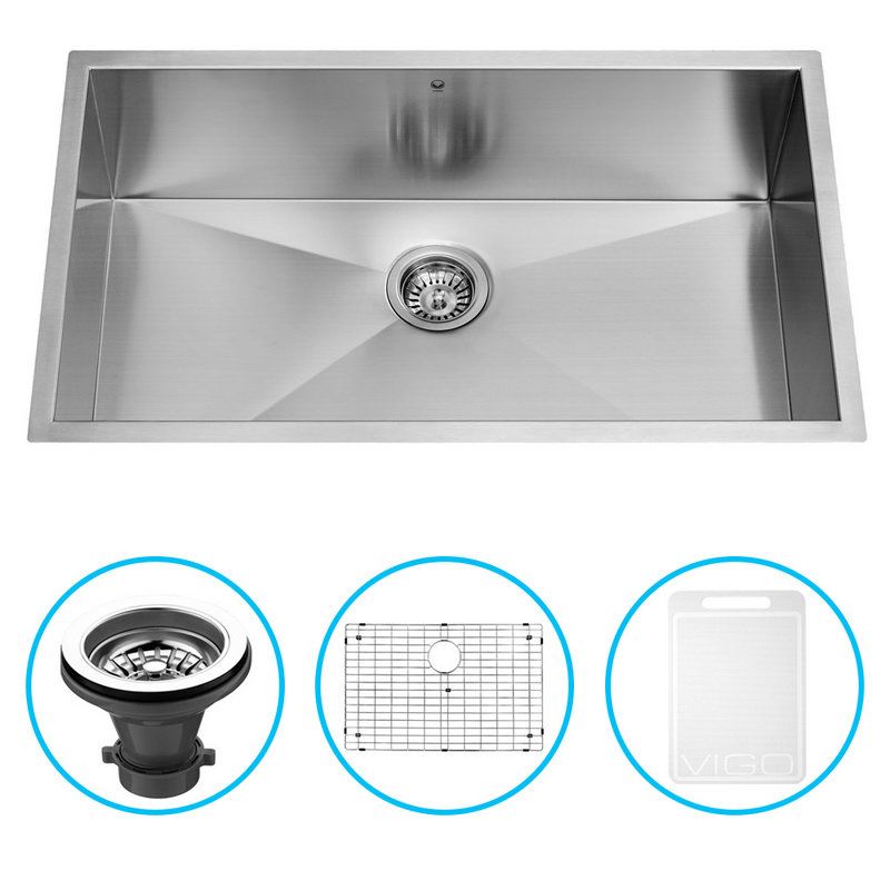 Vigo VG3019BK1 Stainless Steel Kitchen Sink