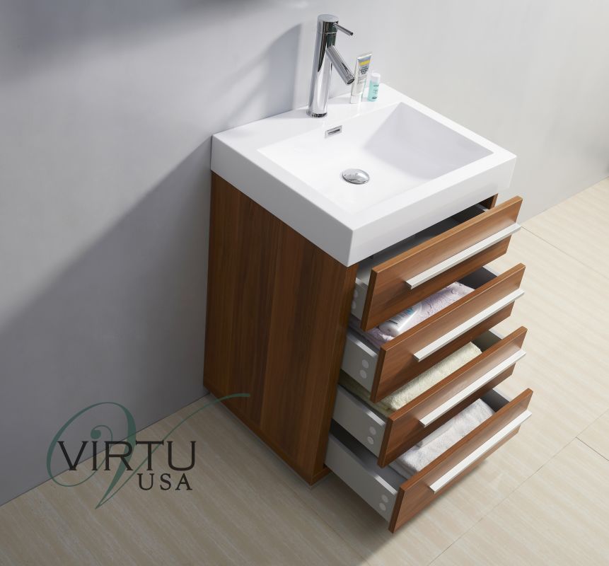 JS50524GW in Gloss White / Polymarble Top by Virtu USA