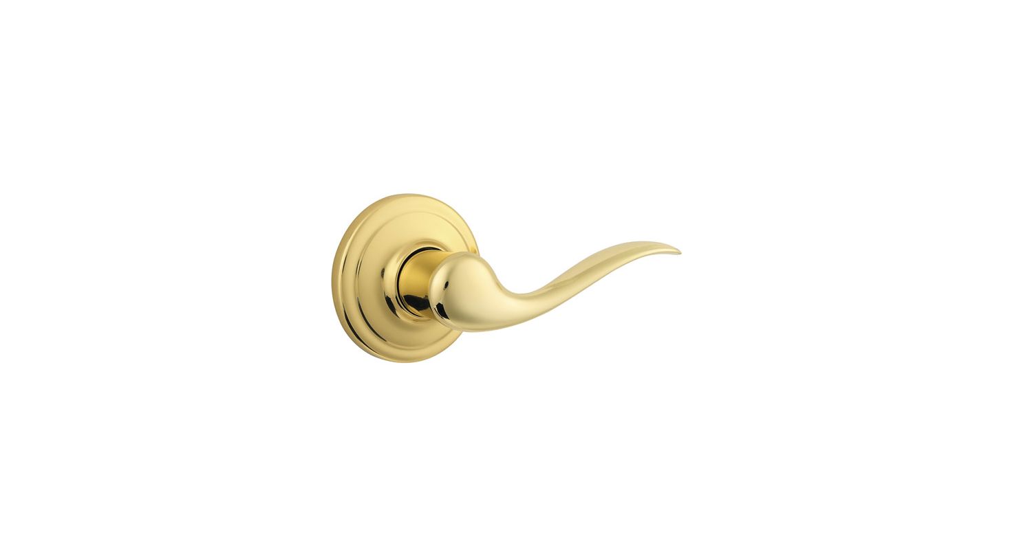 Weiser Lock GLA12TC3LH Polished Brass Toluca Left Handed Single Dummy
