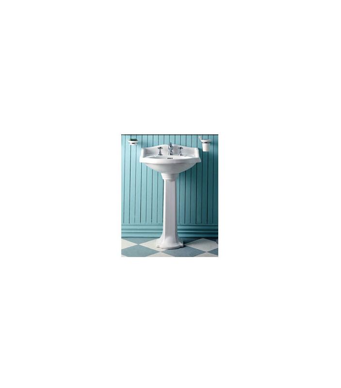 Whitehaus AR814AR815 White Fixture Pedestal Sink Vitreous China from