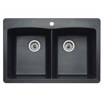 Blanco 440220 Anthracite Diamond Equal Double Basin