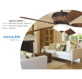 Kichler 300152AP Antique Pewter Dorset 52" Indoor Ceiling Fan with 5 ...