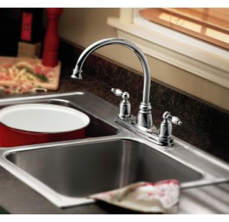 Moen 7905 Chrome Double Handle Kitchen Faucet with Metal Lever Handles