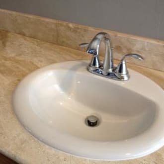 PROFLO PF20174BS PROFLO PF20174 Rockaway 20-1/2" Oval Vitreous China Drop In Bathroom Sink With Overflow And 3 Faucet Holes At 4 Centers