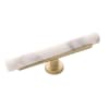 White Marble with Brushed Golden Brass