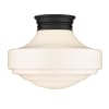 Matte Black / Vintage Milk Glass