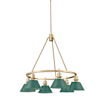 Brushed Champagne Bronze / Pine Green Shades