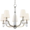 Polished Nickel / White Silk Shades