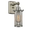 Brushed Satin Nickel / Mesh Cylinder