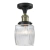Black Antique Brass / Clear Halophane