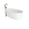 White / White Drain / Brushed Bronze Faucet