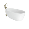 White / White Drain / Brushed Bronze Faucet