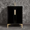 Black / Polished Brass with Eglomise Prism Glass