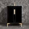 Black / Satin Brass with Eglomise Prism Glass