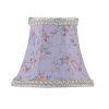 Sky Blue Floral Print Bell Clip Shade with Fancy Trim