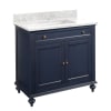 Vintage Navy Blue / Carrara Marble
