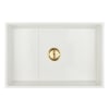 White / Brushed Gold Drain