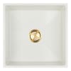 White / Brushed Gold Drain